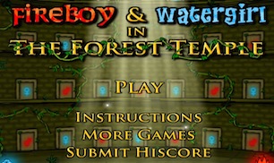 Гра Вогонь і Вода 1 в Лісовому Храмі - грати онлайн безкоштовно