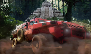 Гра Гонки на крутій машині по джунглях